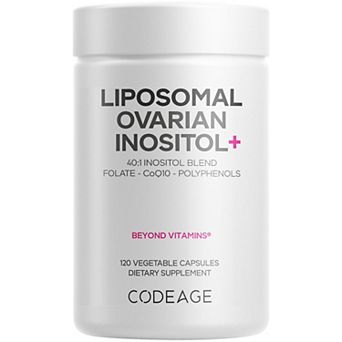 Codeage Liposomal Ovarian Inositol + Folate & CoQ10 Supplement 120 ct