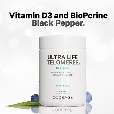 Codeage Ultra Life Telomeres - Folate 5-MTHF, D3 & B12 Supplement 90 ct