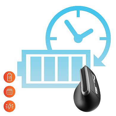 Delton S20 Ergonomic Vertical Wireless Mouse, Bluetooth & 2.4GHz (DMS20-WB)