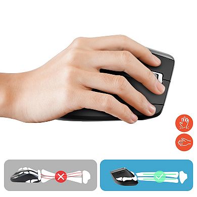 Delton S20 Ergonomic Vertical Wireless Mouse, Bluetooth & 2.4GHz (DMS20-WB)