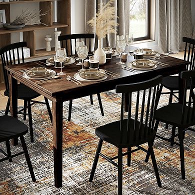 Merrick Lane Hayden Wooden Dining Table with Tapered Legs