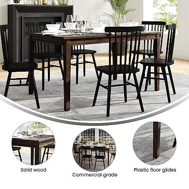 Merrick Lane Hayden Wooden Dining Table with Tapered Legs