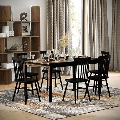Merrick Lane Hayden Wooden Dining Table with Tapered Legs