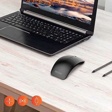 Delton S10 Curved Ergonomic Wireless Mouse, 2.4GHz USB Mouse (DMERGS10-WB)