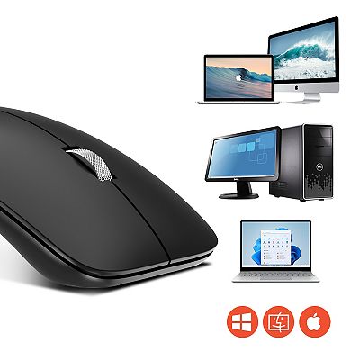 Delton S10 Curved Ergonomic Wireless Mouse, 2.4GHz USB Mouse (DMERGS10-WB)