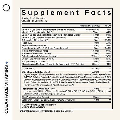 Codeage Clearface Pantothenic Acid & Niacin Vitamins Supplement 90 ct