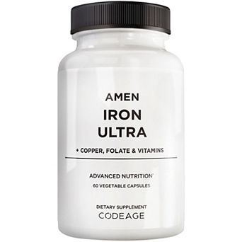 Amen Iron Ultra + Copper, Folate, Vitamin C & B12 60 ct