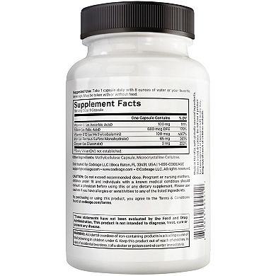Amen Iron Ultra + Copper, Folate, Vitamin C & B12 60 ct