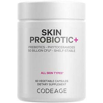 Codeage Skin Probiotics 50 Billion CFU + Prebiotics Supplement 60 ct