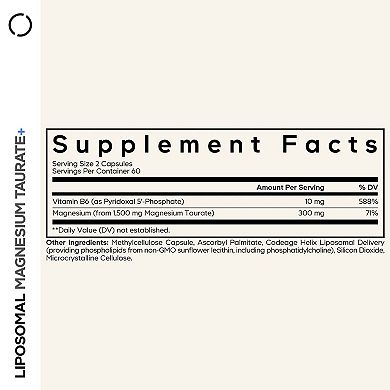 Codeage Liposomal Magnesium Taurate+ Mineral Supplement 120 ct