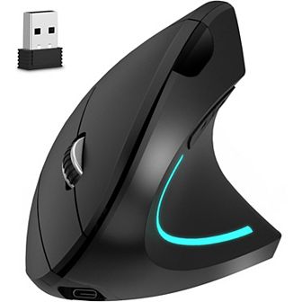 Delton S12 Ergonomic Vertical Wireless Mouse with Auto Pair USB Dongle (DMERG12-WR)