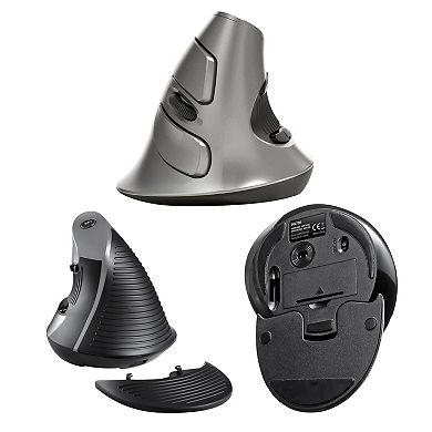 Delton S22 Ergonomic Vertical Wireless Mouse with USB Dongle, 6 Buttons (DMERGS22-WB)