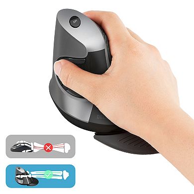 Delton S22 Ergonomic Vertical Wireless Mouse with USB Dongle, 6 Buttons (DMERGS22-WB)