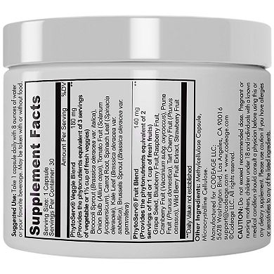 Codeage Instantfood Five a Day Fruits & Vegetables Vitamins Supplement 30 ct