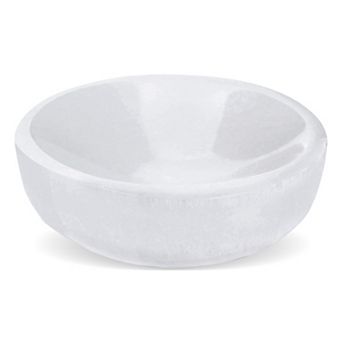 Selenite Crystal Bowl 10 Cm, Handmade Moroccan Healing Quartz Charging Crystal For Smudging