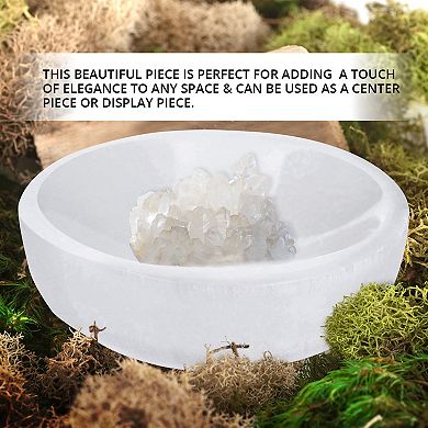 Selenite Crystal Bowl 10 Cm, Handmade Moroccan Healing Quartz Charging Crystal For Smudging