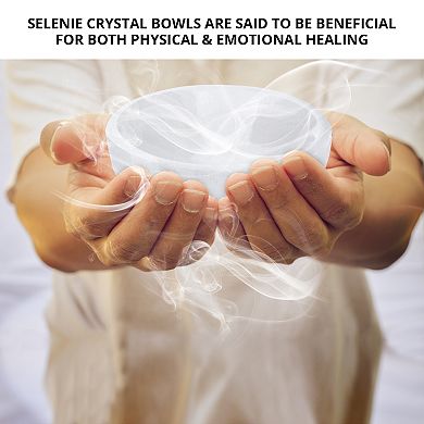 Selenite Crystal Bowl 10 Cm, Handmade Moroccan Healing Quartz Charging Crystal For Smudging
