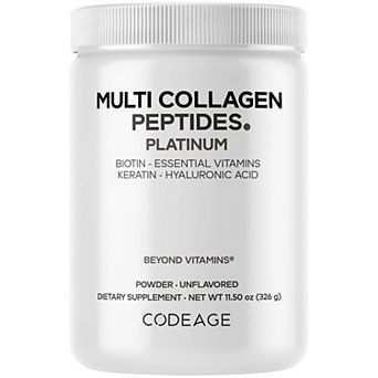 Codeage Platinum Multi Collagen Protein + Biotin Powder Supplement 11.50 oz