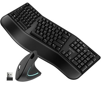 Delton S12 Wireless Ergonomic Keyboard & Optical Vertical Mouse Set (DKMKITERG12-WB)