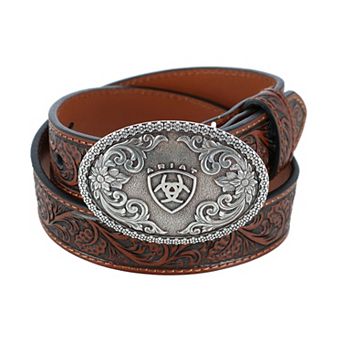 Ariat Boy's Tooled Western Belt With Removable Buckle