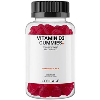 Codeage Vitamin D3 Gummies - Vitamin D 5000 IU Supplement 60 ct
