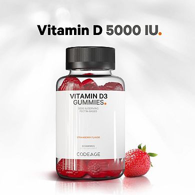 Codeage Vitamin D3 Gummies - Vitamin D 5000 IU Supplement 60 ct