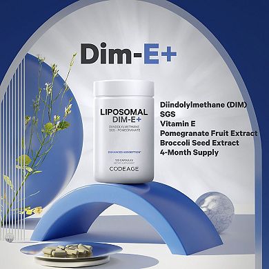 Codeage Liposomal DIM-E Vitamin E Tocopherols & Isomers Supplement 120 ct