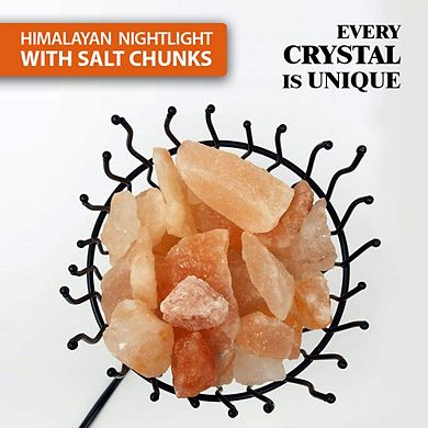 Himalayan Glow Piller Salt Basket Lamp, Single Pack, Amber Glow