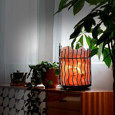 Himalayan Glow Piller Salt Basket Lamp, Single Pack, Amber Glow