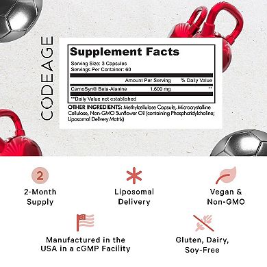 Codeage Liposomal Beta-Alanine Amino Acid Supplement 180 ct