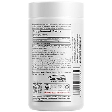 Codeage Liposomal Beta-Alanine Amino Acid Supplement 180 ct