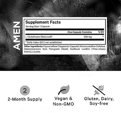 Amen Glutathione-SR+ Reduced L-Glutathione Supplement 60 ct
