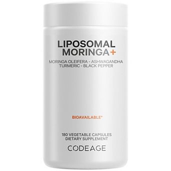Codeage Liposomal Moringa + Turmeric & Ashwagandha Supplement 180 ct