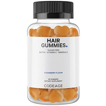 Codeage Hair Gummies Biotin Multivitamins Supplement 60 ct