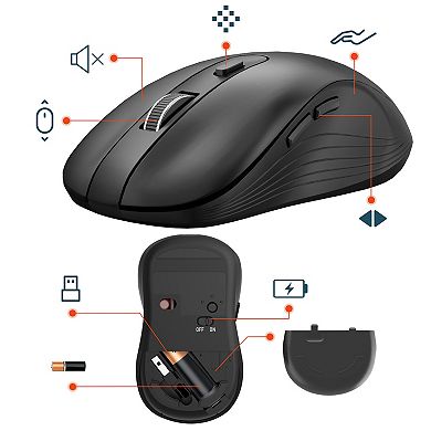 Delton Wireless Keyboard & Mouse 2 Pcs, Compatible with PC, Laptops (DKBMKIT2-WB)