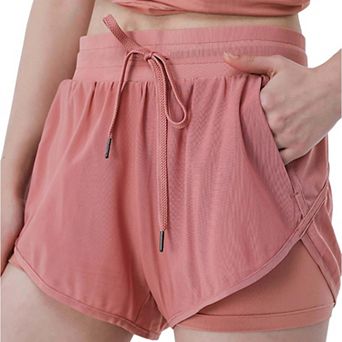 Women's Yoga Running Sports Workout Gym Athletic Shorts With Pockets