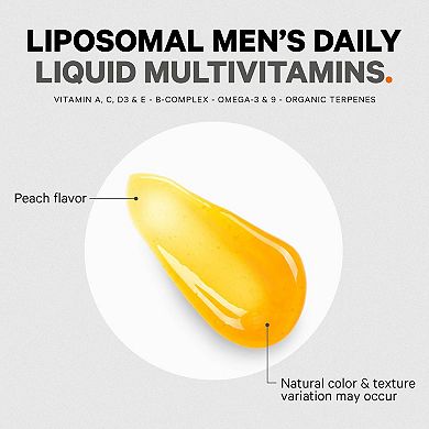 Codeage Men's Daily Liposomal Liquid Vitamins Supplement, Daily Multivitamin, Sugar-free, 30 Pouches