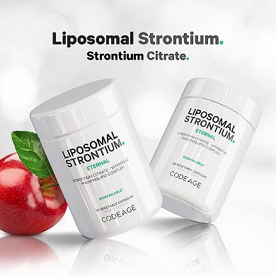 Codeage Liposomal Strontium Supplement, Vitamin K2 Mk-7, Strontium Citrate, Bioavailable, 90 Ct