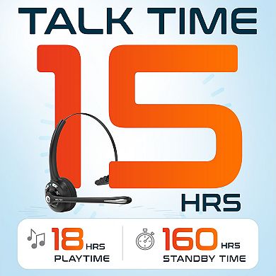 Delton 10x Noise Isolating Bluetooth Over-the-Head Headset for Office & Remote Work (DBTHEAD10X)