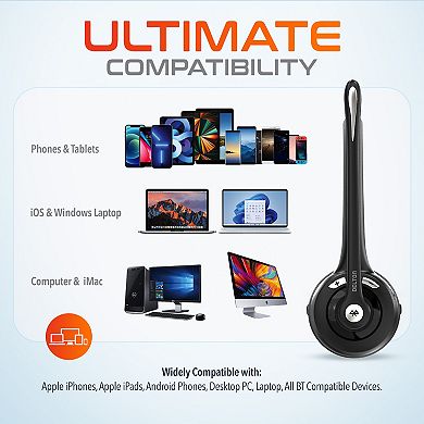 Delton 10x Noise Isolating Bluetooth Over-the-Head Headset for Office & Remote Work (DBTHEAD10X)