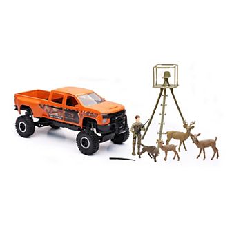 New Ray Wildlife Hunter 1:18 Scale Camo Orange Deer Hunting 9 pc Model Set