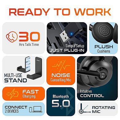 Delton 30X Headset with USB Dongle & Storage Hook (DBTHEAD30XBTDLHSAS1)