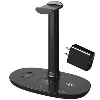 Delton HS1 3-in-1 Wireless Charging Stand, 15W Charger for iPhones, Qi Devices (DHSWC1)