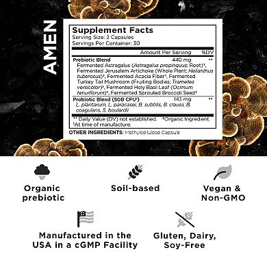 Amen SBO Probiotic 50 Billion CFUs + Prebiotics 60 ct