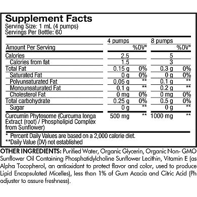 Codeage Liposomal Curcumin Phytosome Liquid Supplement 2 fl oz