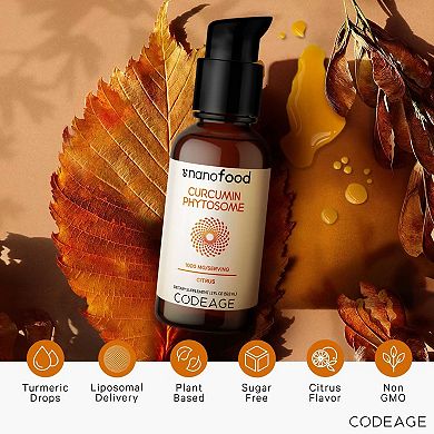 Codeage Liposomal Curcumin Phytosome Liquid Supplement 2 fl oz