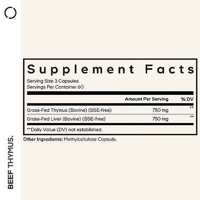 Codeage Grass-Fed Beef Thymus Glandular Supplement 180 ct