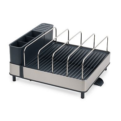 Joseph Joseph Extend Max Steel High-Capacity Expanding Dish Rack with Draining Spout