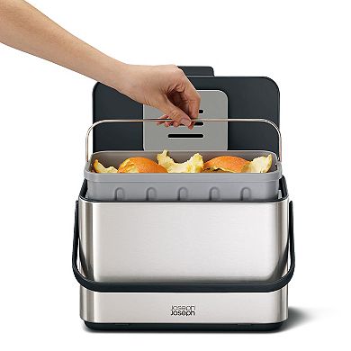 Joseph Joseph Collect 4-Liter Stainless Steel Food Waste Compost Caddy