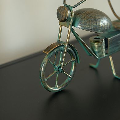 Metal Figurine Motorcycle Shaped Vintage Wine Single Bottle Holder Stand Rack